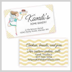 baking cooking fairy whisk dessert business card