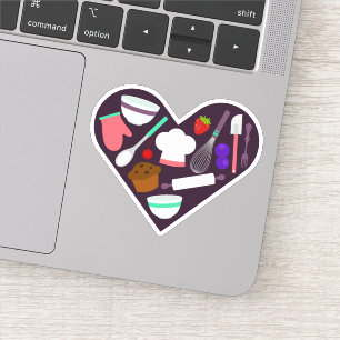 Baking Cooking Heart Hobby Die Cut Sticker Decal