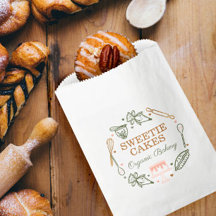 Baking & Cooking Utensil Pink & Olive Green Bakery Favour Bags