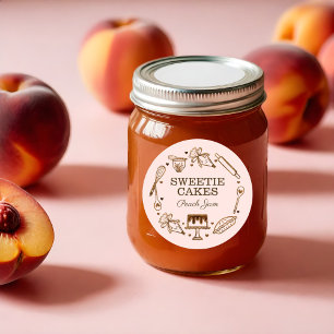 Baking & Cooking Utensil Woodgrain Texture Jar Cla Classic Round Sticker