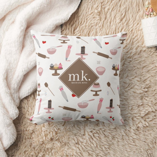 Baking & Cooking Utensils Bakery Cooking Monogram Cushion (Blanket)