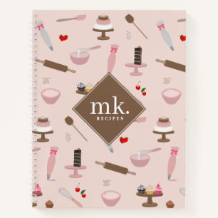 Baking & Cooking Utensils Bakery Cooking Monogram Notebook