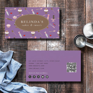 Baking & Cooking Utensils Bakery Cooking QR Code Business Card