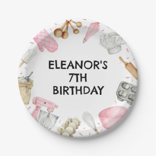 Baking Cupcake Decorating Birthday Paper Plate