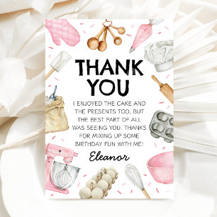 Baking Cupcake Decorating Birthday Thank You Card