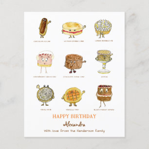 Baking cute cakes Illustrations budget Flyer