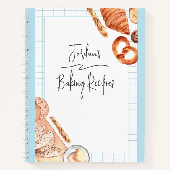 Baking Design Customisable Recipe Journal (Front)