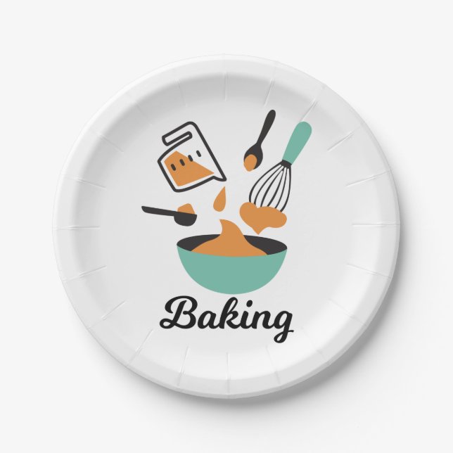 Baking Design For Bakers Paper Plate (Front)
