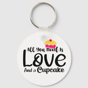 Baking Dessert Lover Foodie Baker Love and Cupcake Key Ring