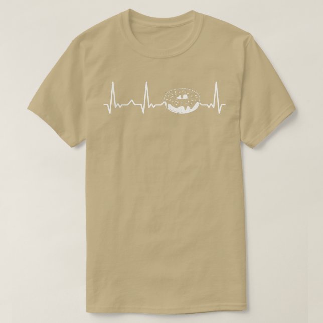 Baking Doughnut Doughnut Lover Baker EKG Heartbeat T-Shirt (Design Front)