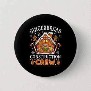 Baking Gingerbread House Construction Crew Christm 6 Cm Round Badge
