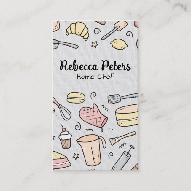 Baking Illustrations | Culinary | Catering Business Card (Front)