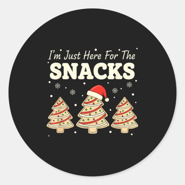 Baking I'm Just Here For The Snacks Christmas Cook Classic Round Sticker (Front)