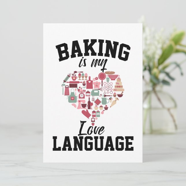 Baking Is My Love Language - Funny Baker Holiday Card (Standing Front)