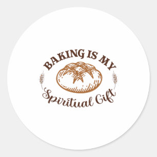 Baking Is My Sritual Gift Funny Bake Lover Pastry Classic Round Sticker