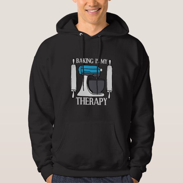 Baking Is My Therapy Chef Jersey Hoodie (Front)