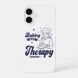 Baking Is My Therapy, Funny Baking Chef Gifts iPhone 16 Case
