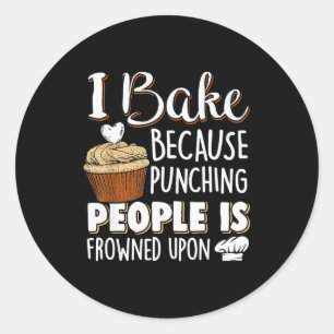 Baking Lover Punching People - Baker &amp; Cupcake Classic Round Sticker