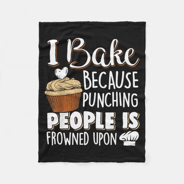 Baking Lover Punching People - Baker &amp; Cupcake Fleece Blanket (Front)