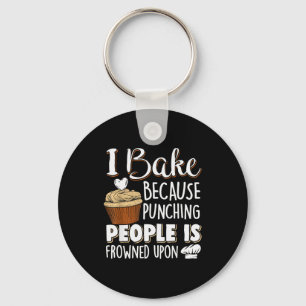 Baking Lover Punching People - Baker & Cupcake Key Ring