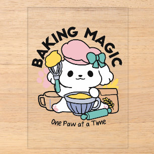 Baking Magic One Paw at a Time Cute Puppy Acrylic Invitations