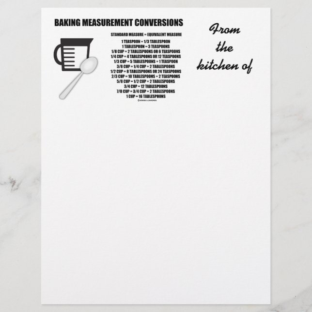 Baking Measurement Conversions (Measure) (Front)