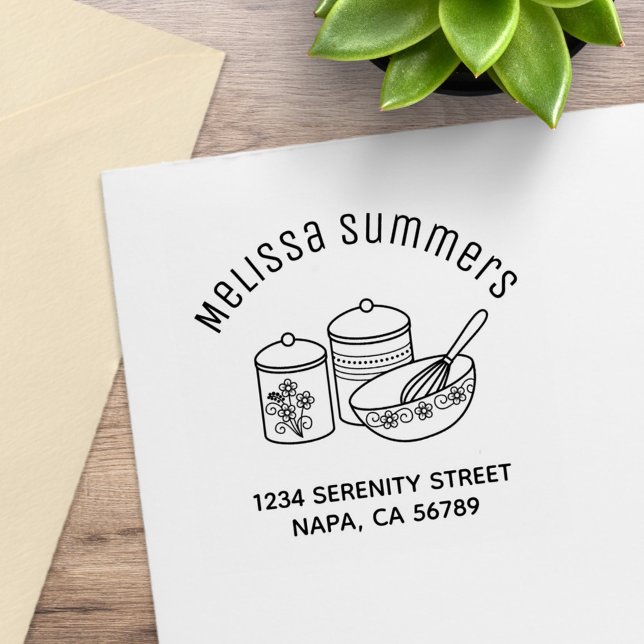 Baking - Mixing Bowl, Whisker Arch Address Rubber Stamp (Creator Uploaded)