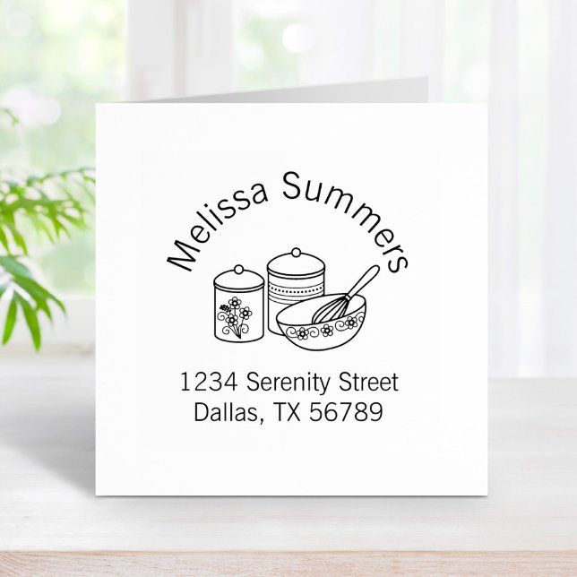 Baking - Mixing Bowl, Whisker Arch Address Rubber Stamp (Creator Uploaded)