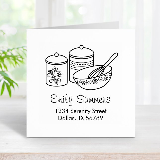 Baking - Mixing Bowl, Whisker, Canisters Address Rubber Stamp (Creator Uploaded)