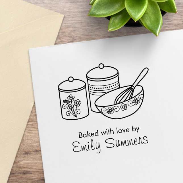 Baking - Mixing Bowl, Whisker, Canisters Name Rubber Stamp (Creator Uploaded)