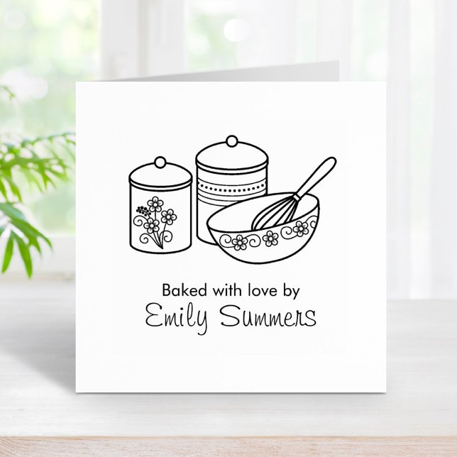 Baking - Mixing Bowl, Whisker, Canisters Name Rubber Stamp (Creator Uploaded)