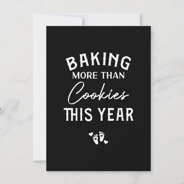 Baking More Than Cookies Christmas Xmas Pregnancy Invitation (Front)