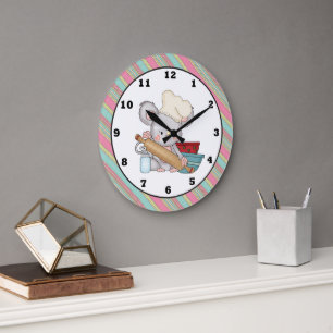 Baking Mouse cartoon kitchen wall clock