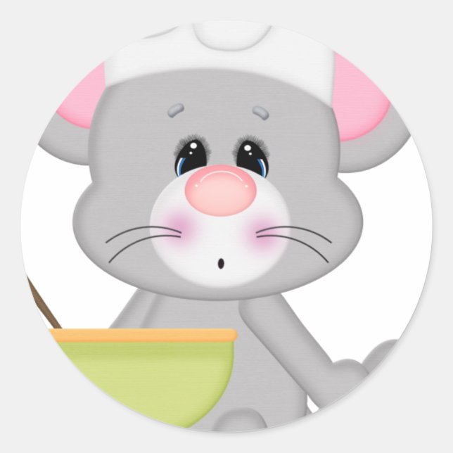 Baking Mouse Classic Round Sticker (Front)
