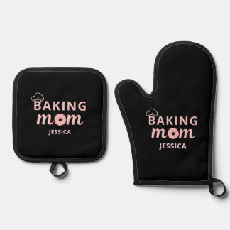 Baking Mum Personalised Gifts for Mum Mothers Day Oven Mitt & Pot Holder Set