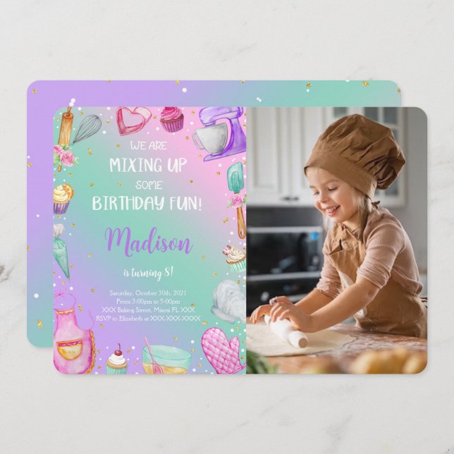 Baking Photo Invitation (Front/Back)