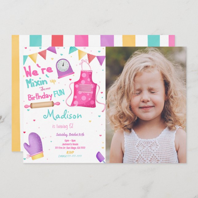 Baking Photo Invitation (Front/Back)