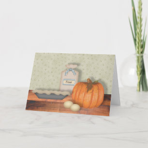 Baking Pumpkin Pie Thanksgiving Card