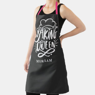 Baking Queen Custom Name Typograghy Baker Gift  Apron