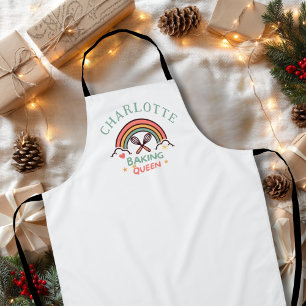 Baking Queen or King- Rainbow- Custom Apron