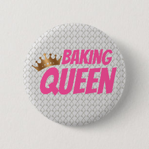 Baking Queen Pattern for Cake and Sweets Lovers 6 Cm Round Badge