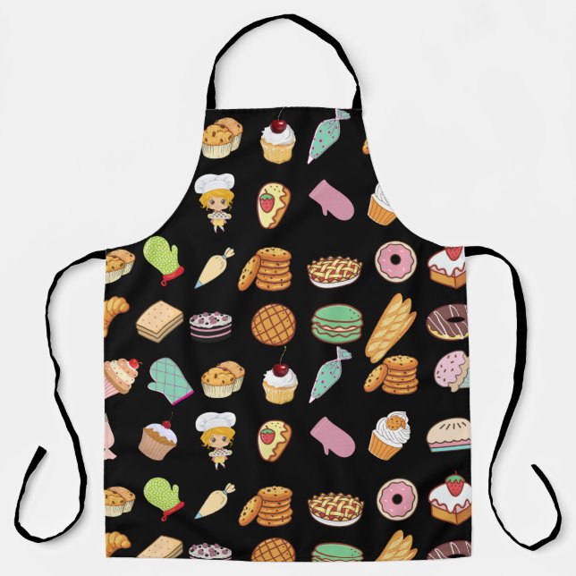 Baking restaurant colourful adorable printing cute apron (Front)