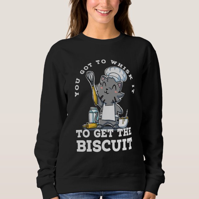 Baking Saying Kitten Cute Cat Chef Pun Sweatshirt (Front)