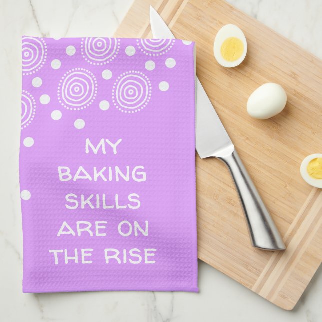 Baking Skills on the Rise Funny Kitchen Towel (Quarter Fold)