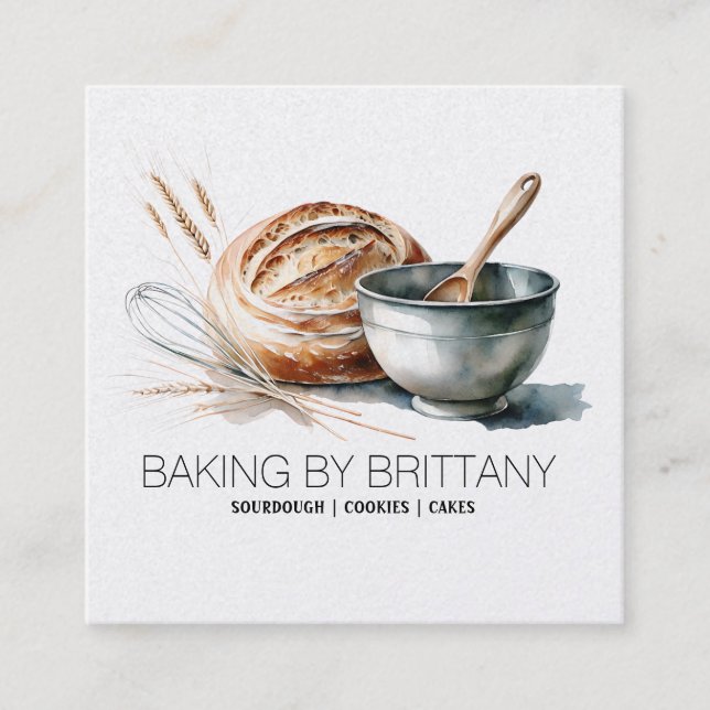 Baking Sourdough Chef Business Card (Front)