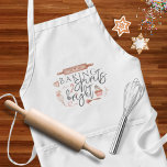 Baking Spirits Bright Apron<br><div class="desc">This cute pink watercolor,  "Making Spirits Bright" apron would make a great Christmas gift! Pair it with a matching kitchen towel or my,  "Thanks for being so sweet" mug design for an extra special gift!</div>
