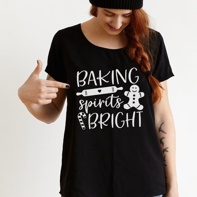 Baking Spirits Bright Black Women's Christmas T-Shirt (Creator Uploaded)