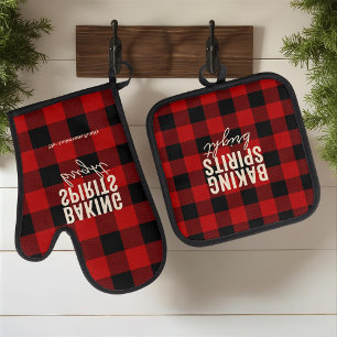 Baking Spirits Bright Buffalo Plaid Oven Mitt & Pot Holder Set