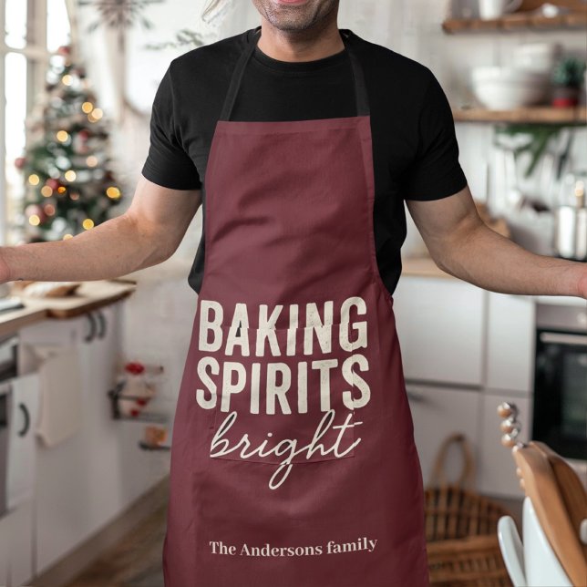 Baking Spirits Bright | Burgundy Christmas Apron (Creator Uploaded)