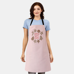 Baking Spirits Bright Christmas Cookies Pink Apron